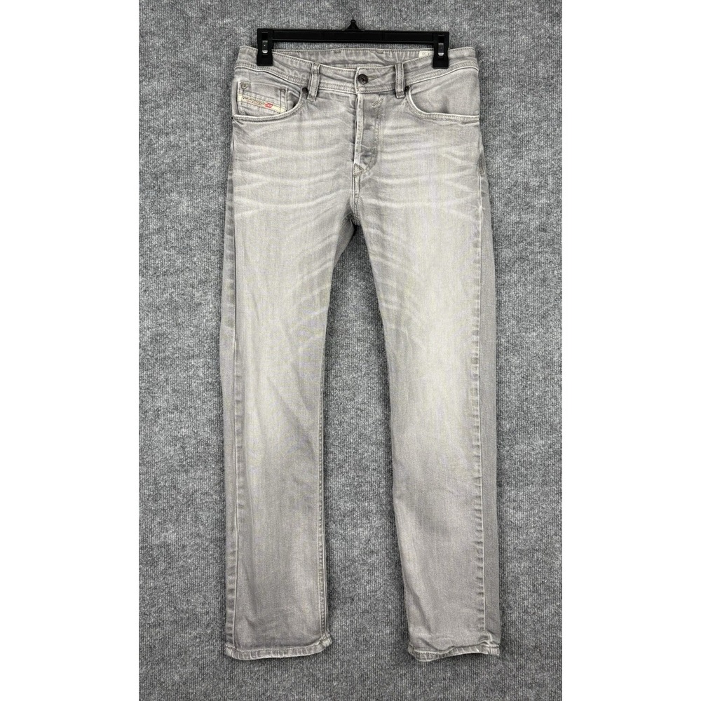 Diesel Waykee Jeans Mens 28x30 Gray 0839N Stretch Regular Straight Button Fly